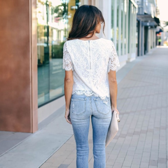 CAMILLA Lace Short Sleeve  Blouse - Picture 4 of 8